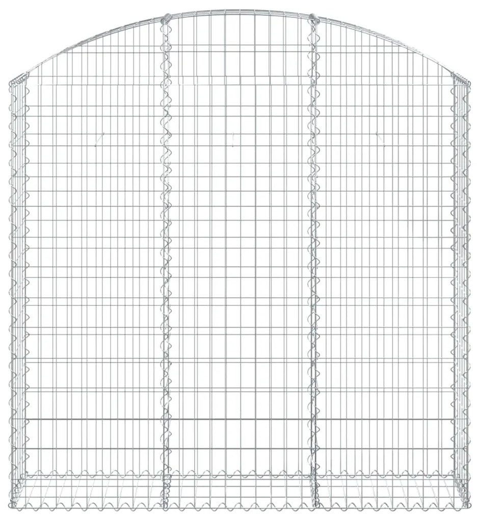 Συρματοκιβώτιο Τοξωτό 150x30x140/160εκ. από Γαλβανισμένο Χάλυβα - Ασήμι