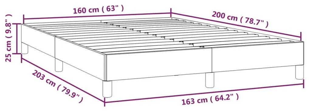 Σκελετός Κρεβατιού Χωρίς Στρώμα Μπλε 160x200 εκ.Υφασμάτινο - Μπλε