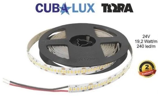 Ταινία LED 19,2W/m 5M 240LED/M 24V CRI80 2700K 1055lm/m ΤΩRA 500208 Cubalux 500208