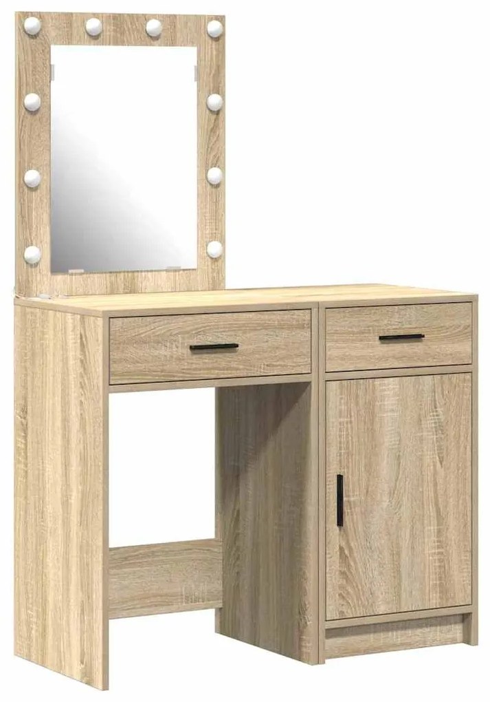 vidaXL Τραπέζι περιποίησης με συρτάρι 2 pcs Καφέ 50 x 41 x 135 εκ