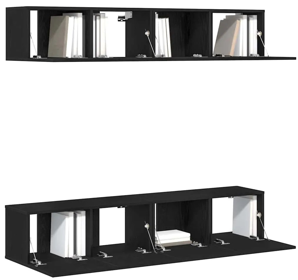 vidaXL Σετ επίπλου τηλεόρασης 4 pcs Μαύρη δρυς 80 x 30 x 30 εκ