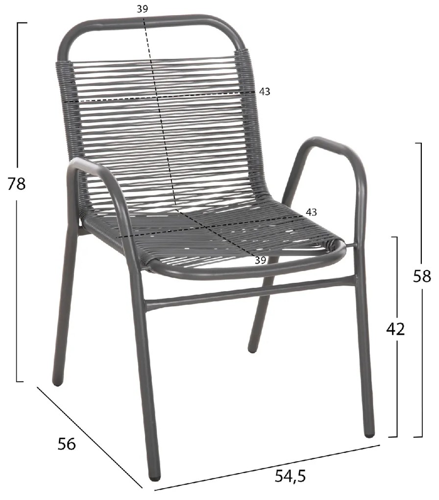 ΠΟΛΥΘΡΟΝΑ ΕΞ.ΧΩΡΟΥ AVRIL HM5968.01 ΜΕΤΑΛΛΟ ΚΑΙ ΣΥΝΘ.RATTAN ΣΕ ΓΚΡΙ 54,5x56x78Υεκ.