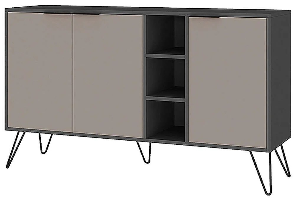 Μπουφές Clara 0213950 142x35,6x83cm Anthracite-Moca Μελαμίνη,Μέταλλο