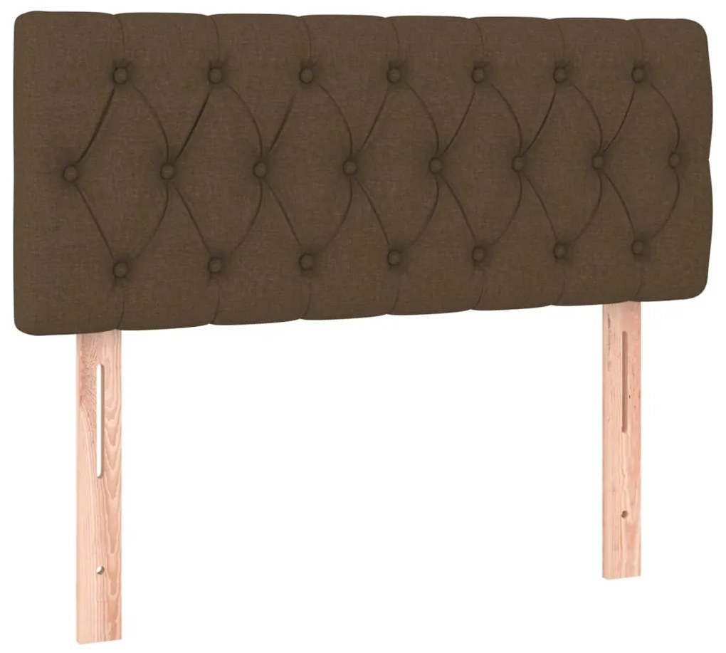 Κρεβάτι Boxspring με Στρώμα & LED Σκ.Καφέ 120x190εκ. Υφασμάτινο 3270063