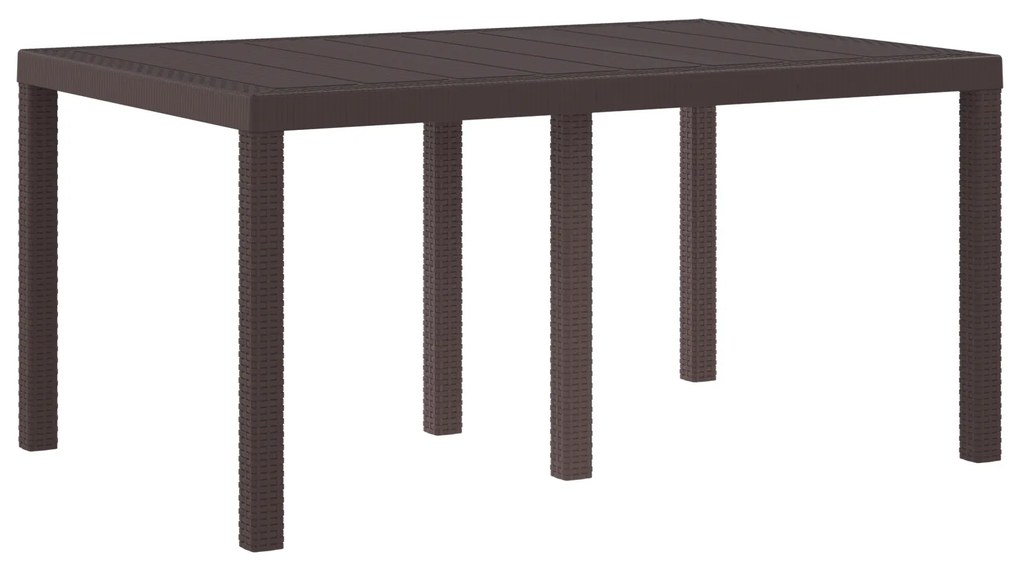 vidaXL Σετ Φαγητού Κήπου 5 pcs Καφέ 150 x 100 x 73 εκ. Πλαστικό