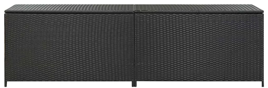 vidaXL Κουτί Αποθήκευσης Κήπου Μαύρο 200x50x60 εκ. από Συνθετικό Ρατάν