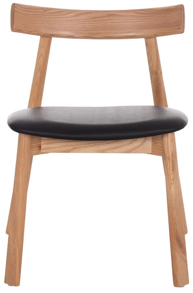 Καρέκλα Τραπεζαρίας SEKAN Rubberwood - Μαύρο PU 60x54x72Υ εκ. 2αδα 60x54x72 εκ.