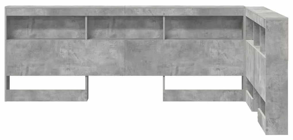 vidaXL Κεφαλάρι Αποθήκης Γκρι σκυροδέματος 120 cm Επεξεργασμένο ξύλο