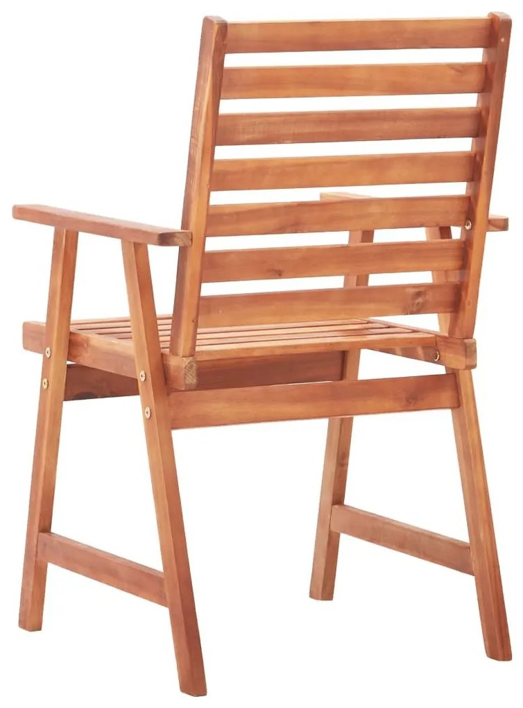Καρέκλες Τραπεζαρίας Εξ. Χώρου 3 τεμ. Ξύλο Ακακίας με Μαξιλάρια - Μαύρο