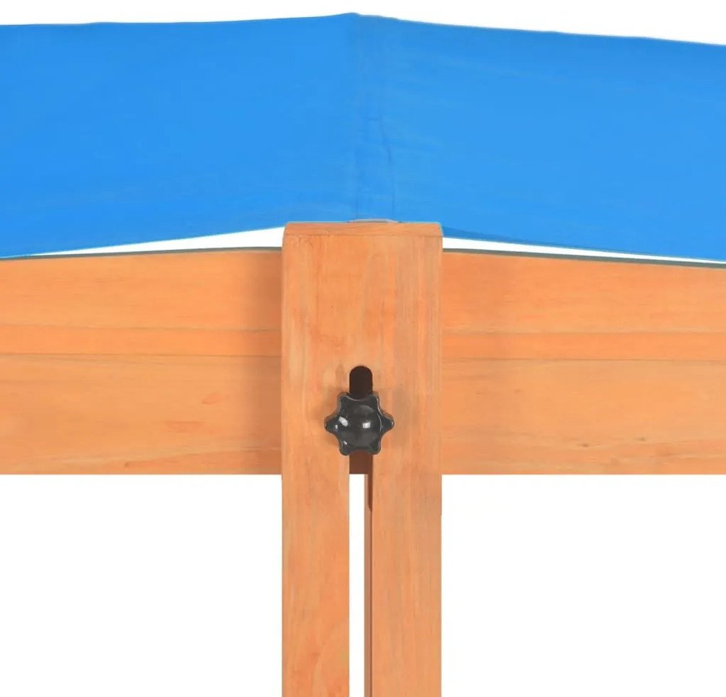 Αμμοδόχος με Ρυθμιζόμενη Οροφή 115 x 115 x 115 εκ. Ξύλο Ελάτης - Μπλε
