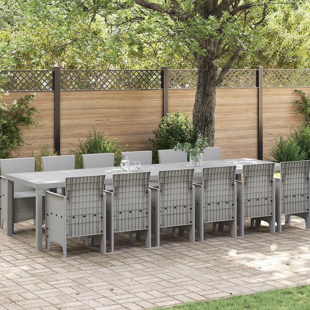 vidaXL Σετ Τραπεζαρίας Κήπου 13 pcs Ανοιχτό γκρι Large