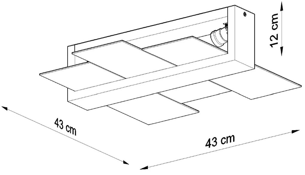 Sollux Φωτιστικό οροφής Feniks 2,ξύλο, γυαλί,2xE27/60w