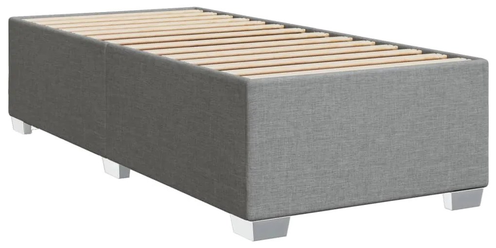 Κρεβάτι Boxspring με Στρώμα Ανοιχτό Γκρι 80x200 εκ. Υφασμάτινο - Γκρι