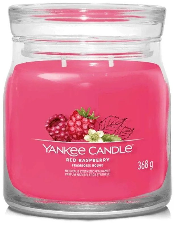 Αρωματικό Κερί Signature Red Raspberry Medium 1701386E 9,3x11,4cm Fuchsia Yankee Candle