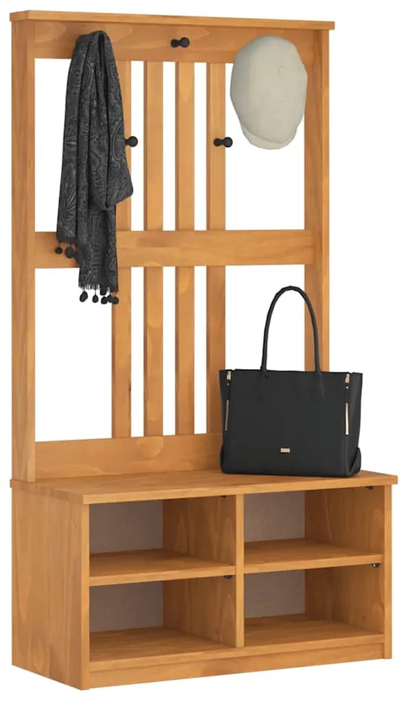 vidaXL Δέντρο χωλ "SANDNES" 87x40x159,5 εκ. Πεύκο μασίφ ξύλο