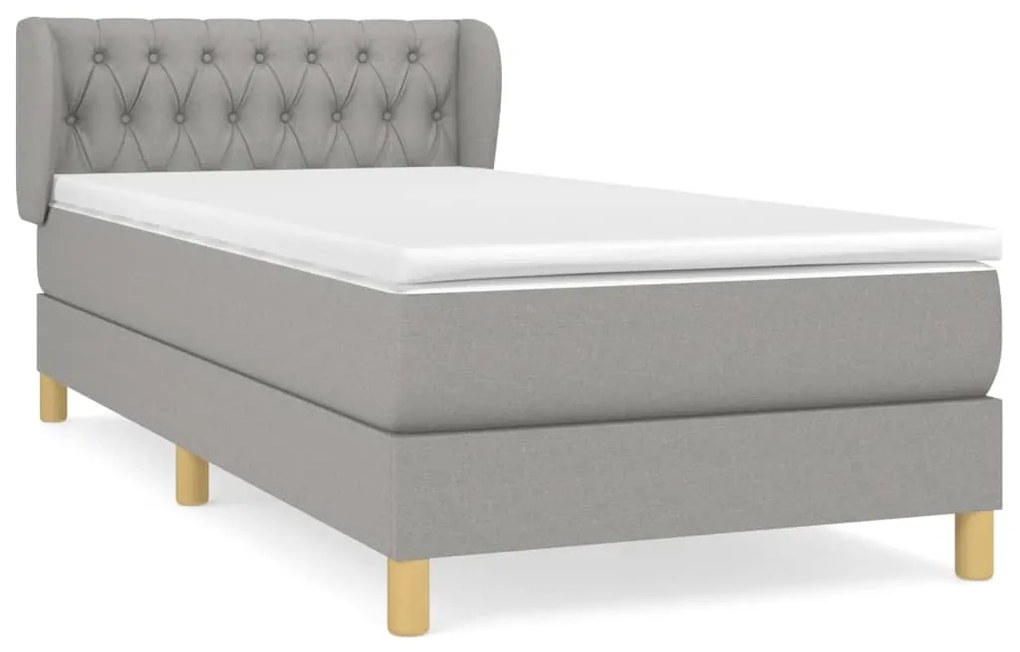 ΚΡΕΒΑΤΙ BOXSPRING ΜΕ ΣΤΡΩΜΑ ΑΝΟΙΧΤΟ ΓΚΡΙ 90X200 ΕΚ. ΥΦΑΣΜΑΤΙΝΟ 3127013