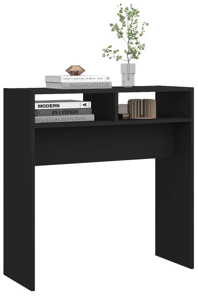 vidaXL Τραπεζάκι Κονσόλα Μαύρο 78 x 30 x 80 εκ. από Επεξ. Ξύλο