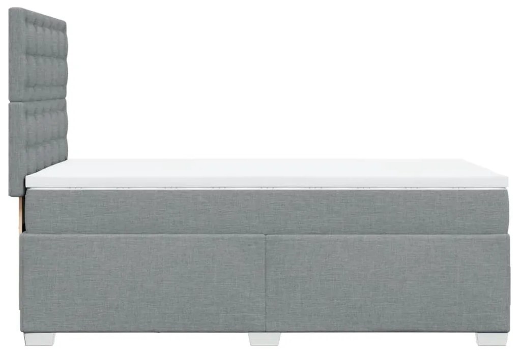 ΚΡΕΒΑΤΙ BOXSPRING ΜΕ ΣΤΡΩΜΑ ΑΝΟΙΧΤΟ ΓΚΡΙ 90X190 ΕΚ. ΥΦΑΣΜΑΤΙΝΟ 3292657