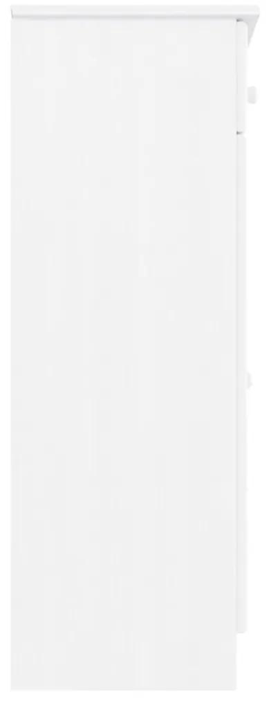 Παπουτσοθήκη ALTA Λευκή 77 x 35 x 96 εκ. από Μασίφ Ξύλο Πεύκου - Λευκό