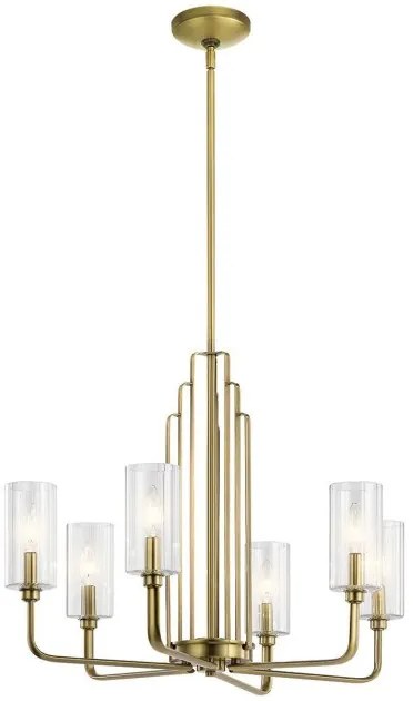 Πολυέλαιος Κρεμαστό Φωτιστικό 6xE14 Kimrose Quintiesse Elstead Lighting-QN-KIMROSE6-BNB-Ορείχαλκος QN-KIMROSE6-BNB