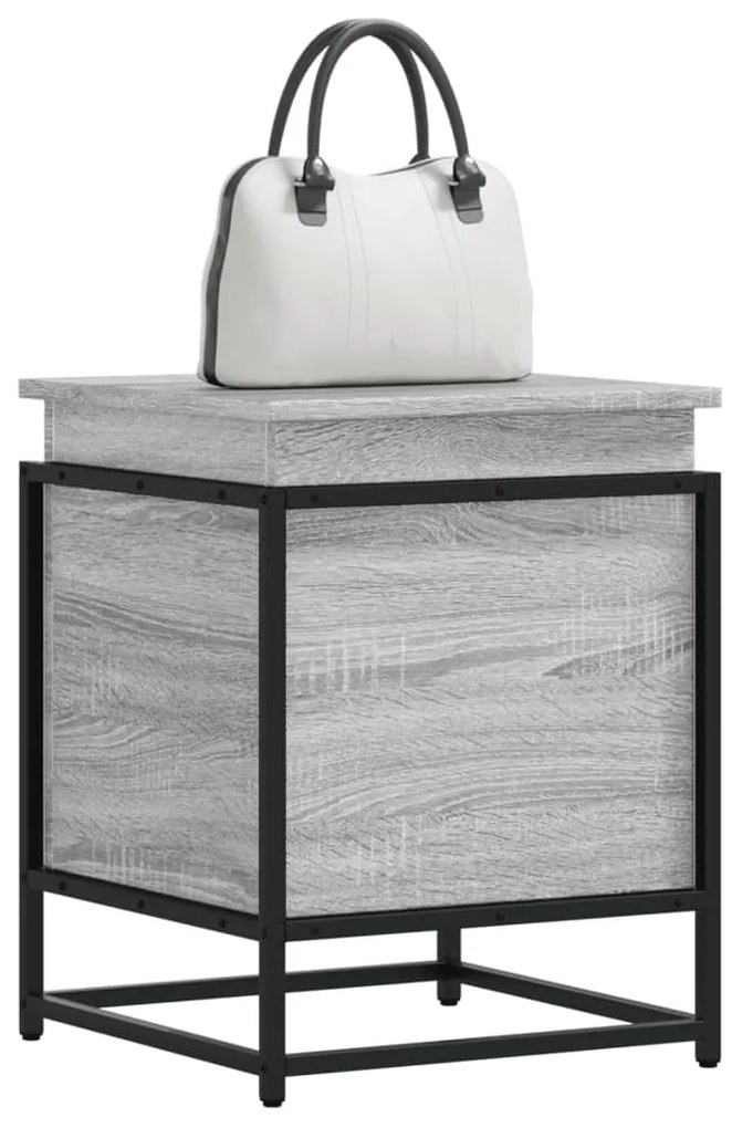 Κουτί Αποθήκευσης με Γκρι Sonoma 40x40x51,5 εκ. Επεξ. Ξύλο