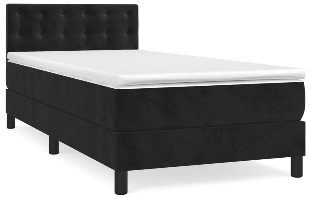 ΚΡΕΒΑΤΙ BOXSPRING ΜΕ ΣΤΡΩΜΑ ΜΑΥΡΟ 80 X 200 ΕΚ. ΒΕΛΟΥΔΙΝΟ 3141511