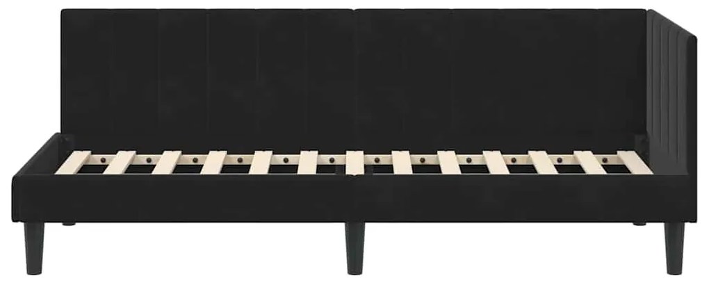 vidaXL Κρεβάτι Γωνίας με κεφαλάρι Μαύρο 80 x 200 cm Βελούδο