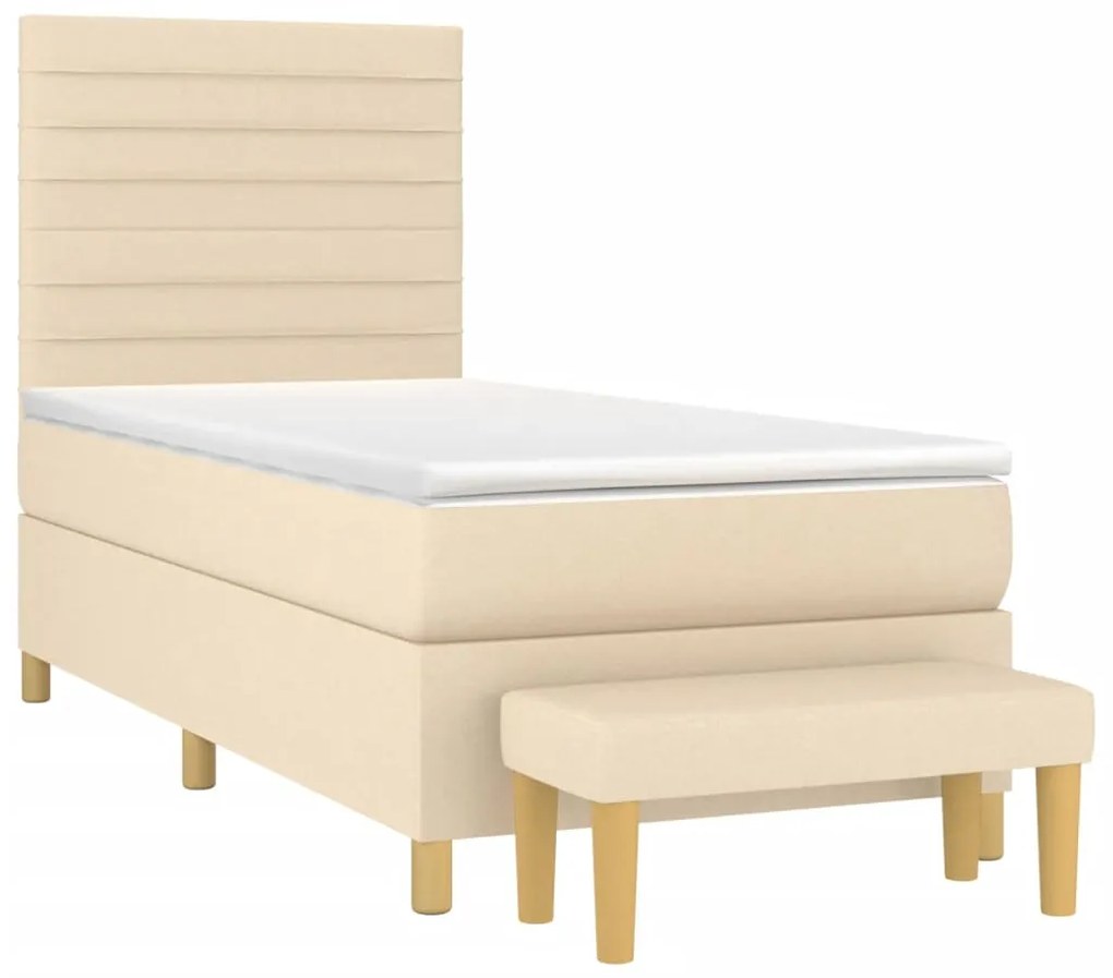 ΚΡΕΒΑΤΙ BOXSPRING ΜΕ ΣΤΡΩΜΑ ΚΡΕΜ 100 X 200 ΕΚ. ΥΦΑΣΜΑΤΙΝΟ 3137218