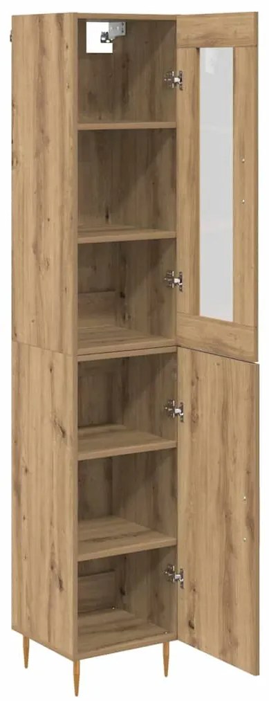 vidaXL Highboard 2 pcs Artisan Oak Γυαλί