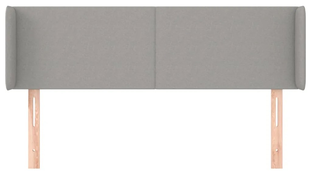 vidaXL Κεφαλάρι με Πτερύγια Ανοιχτό Γκρι 147x16x78/88 εκ. Υφασμάτινο