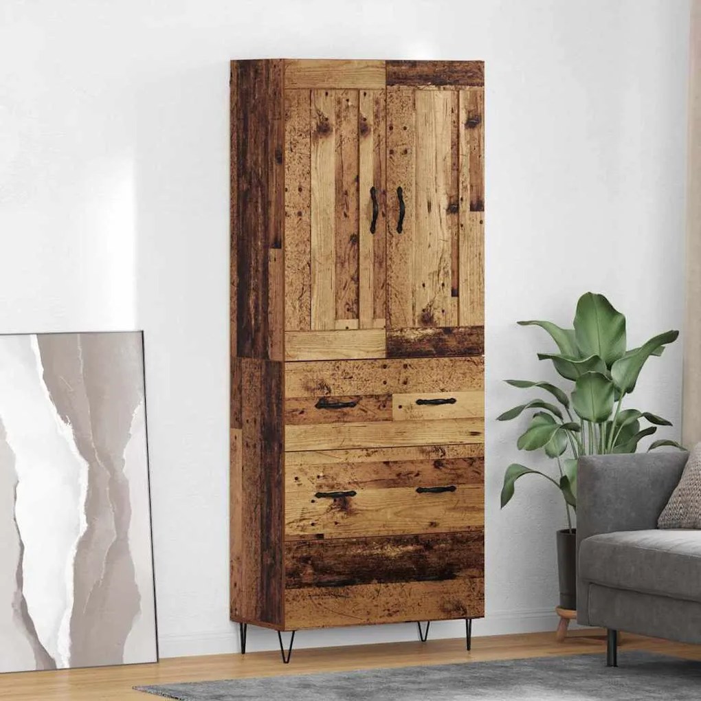 Highboard Παλιό Ξύλο 69,5 x 34 x 180 εκ. Επεξεργασμένο ξύλο