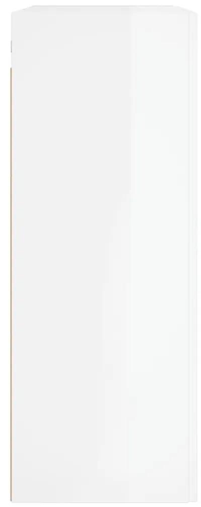 Ντουλάπι Τοίχου Γυαλ. Λευκό 69,5 x 34 x 90 εκ. Επεξεργ. Ξύλο - Λευκό