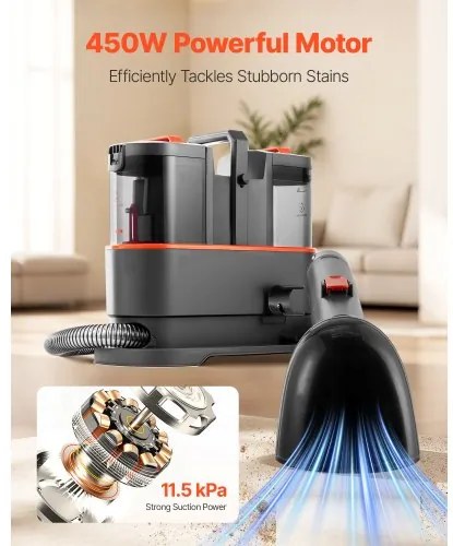 VEVOR Portable Carpet Cleaner Machine 11.5Kpa Upholstery Cleaner for Rug Car