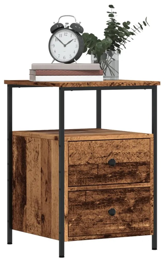 Κομοδίνα 2 τεμ. Παλιό ξύλο 34 x 35,5 x 50 εκ Επεξεργασμένο Ξύλο