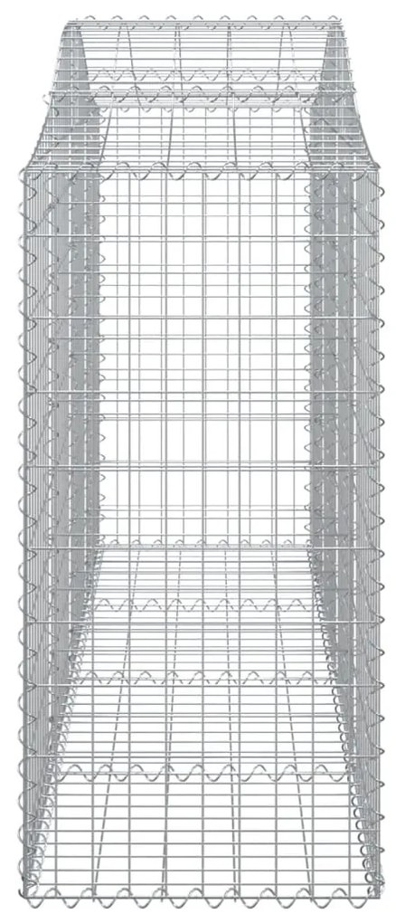 Συρματοκιβώτια Τοξωτά 8 τεμ. 200x50x120/140 εκ. Γαλβαν. Ατσάλι - Ασήμι