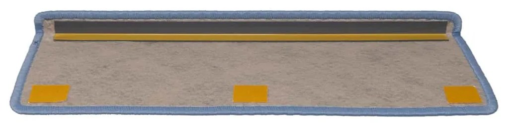 vidaXL Πατάκια Σκάλας Αυτοκόλ. 15 τεμ. Όψη Σιζάλ Μπλε 65x21x4 εκ.