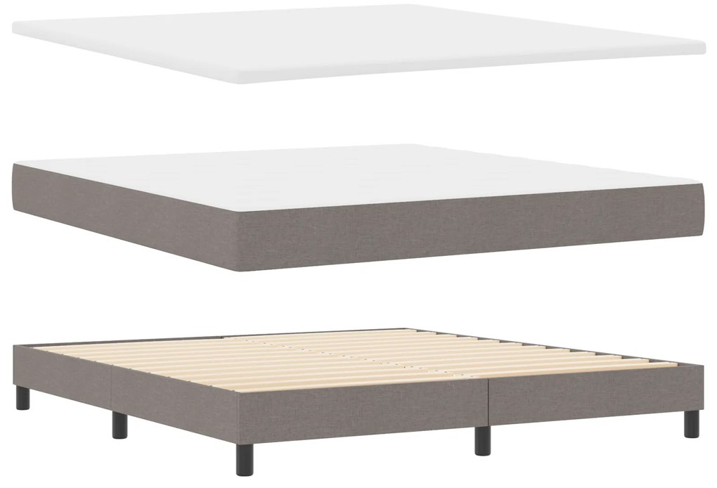 vidaXL Κρεβάτι Box Spring με Στρώμα σε Ταουπέ, 180 x 200 εκ. Ύφασμα