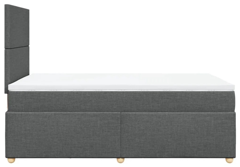 Κρεβάτι Boxspring με Στρώμα Σκούρο Γκρι 120x190 εκ Υφασμάτινο - Γκρι