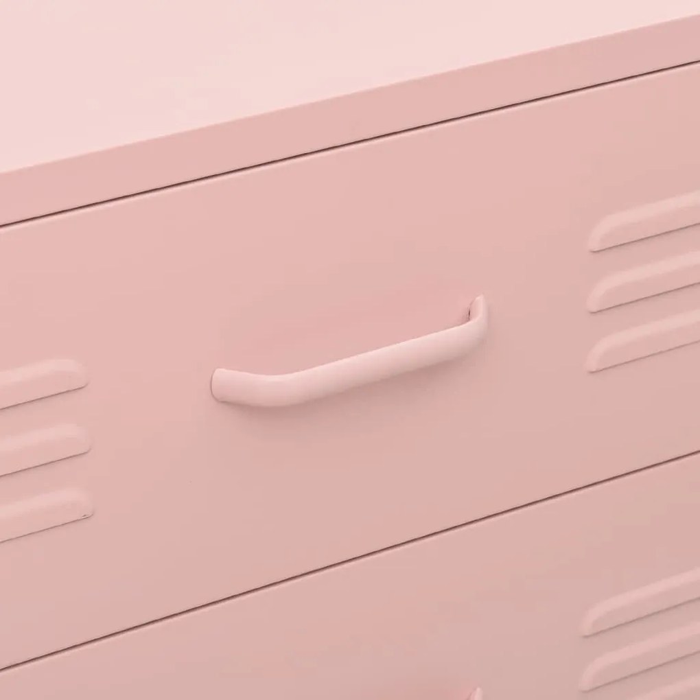Συρταριέρα Ροζ 80 x 35 x 101,5 εκ. από Ατσάλι - Ροζ