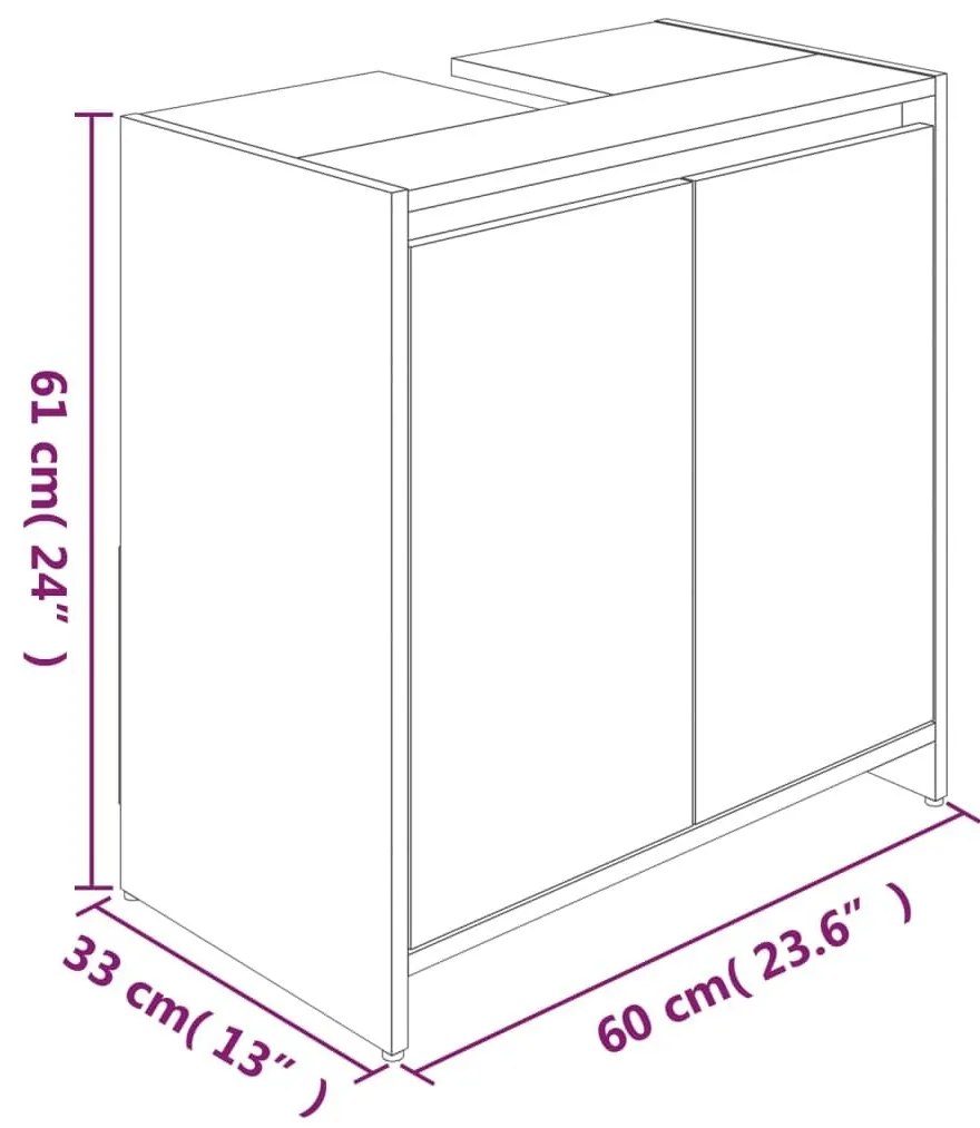 Ντουλάπι Μπάνιου Καφέ Δρυς 60x33x61 εκ. από Επεξεργασμένο Ξύλο - Καφέ