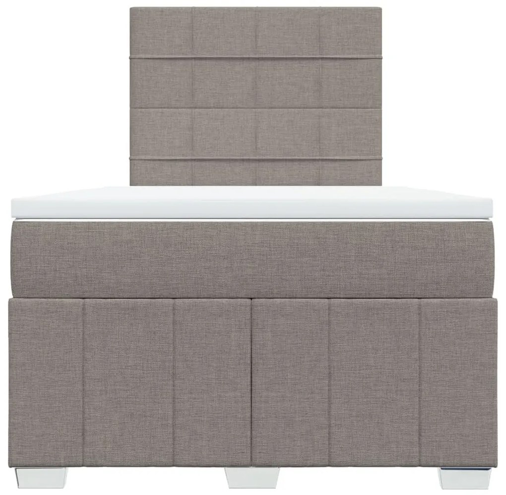 Κρεβάτι Boxspring με Στρώμα Taupe 120x200 εκ. Υφασμάτινο - Μπεζ-Γκρι