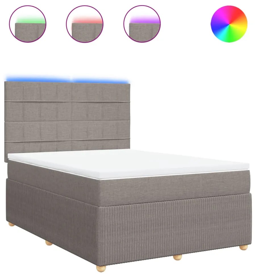 ΚΡΕΒΑΤΙ BOXSPRING ΜΕ ΣΤΡΩΜΑ TAUPE 140X190 ΕΚ. ΥΦΑΣΜΑΤΙΝΟ 3294355