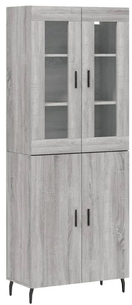 vidaXL Ντουλάπι Γκρι Sonoma 69,5 x 34 x 180 εκ. Επεξεργασμένο Ξύλο