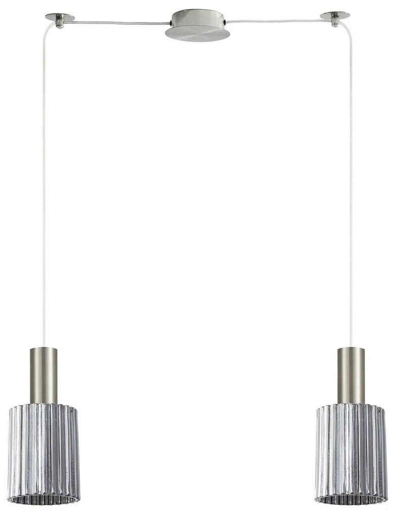 Φωτιστικό Οροφής Δίφωτο Homelighting 77-8395 Nickel/Smoked