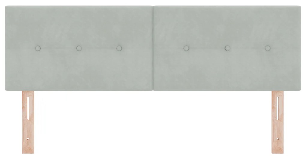 vidaXL LED Κεφαλάρι με Κουμπιά Ταμπάκας σε Ανοιχτό Γκρι 72 cm Βελούδο