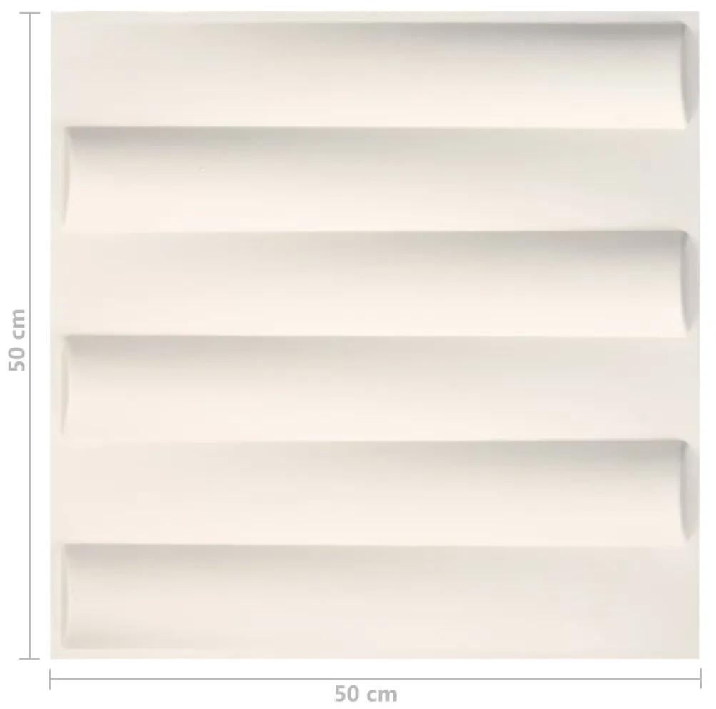 Πάνελ Τοίχου Τρισδιάστατα 24 τεμ. 0,5 x 0,5 μ. / 6 μ² - Λευκό