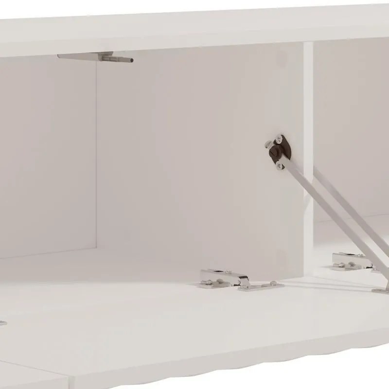 Έπιπλο Τηλεόρασης Antibes 192 3K3V Κρεμαστό Λευκό - Λευκό Ματ 192x42x32 εκ. 192x42x32 εκ.