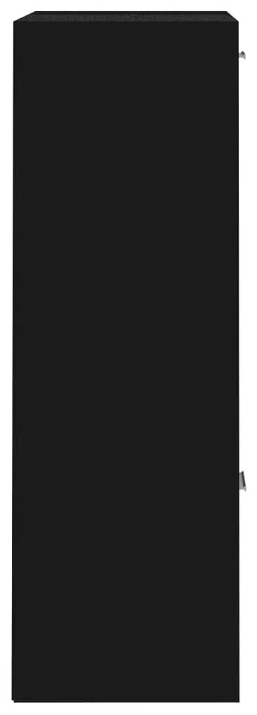Ραφιέρα με Ντουλάπια Μαύρη 60 x 29,5 x 90 εκ. από Μοριοσανίδα - Μαύρο
