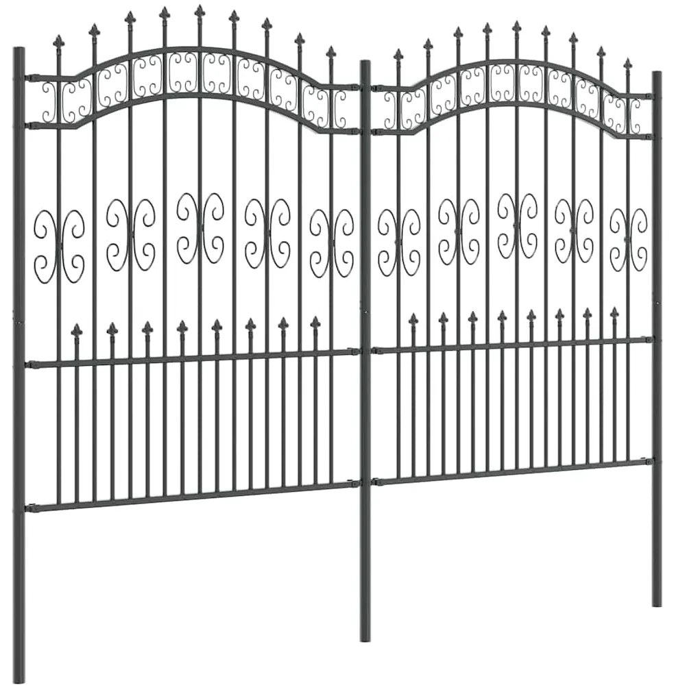 vidaXL Φράχτης Κήπου Γκρι 240 x 190 cm Ατσάλι με Επικάλυψη Πούδρας