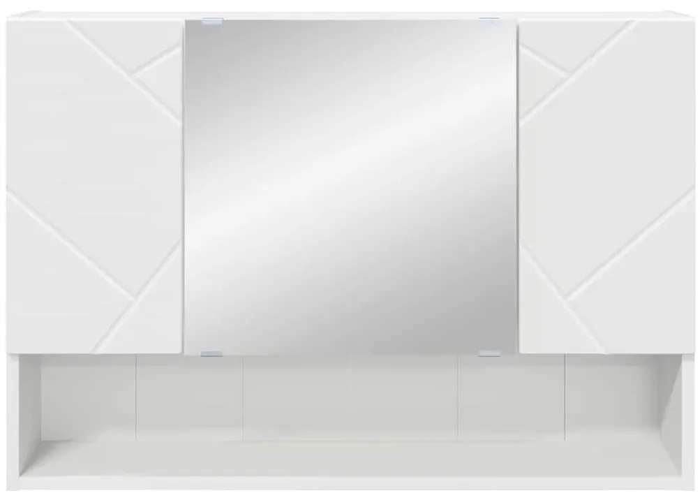 vidaXL Ντουλάπα Καθρέφτη Λευκό 80 x 17 x 55 εκ Επεξεργασμένο ξύλο